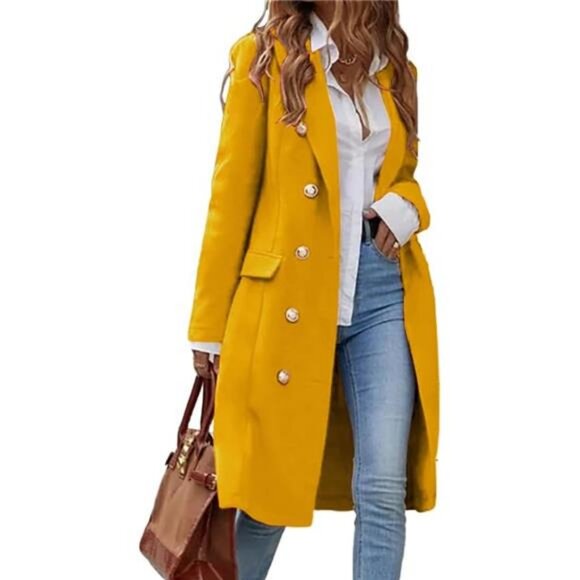Jackets & Blazers - IDEALSANXUN Womens Long Wool Coat for Women Fall Winter Trench Coat Trendy